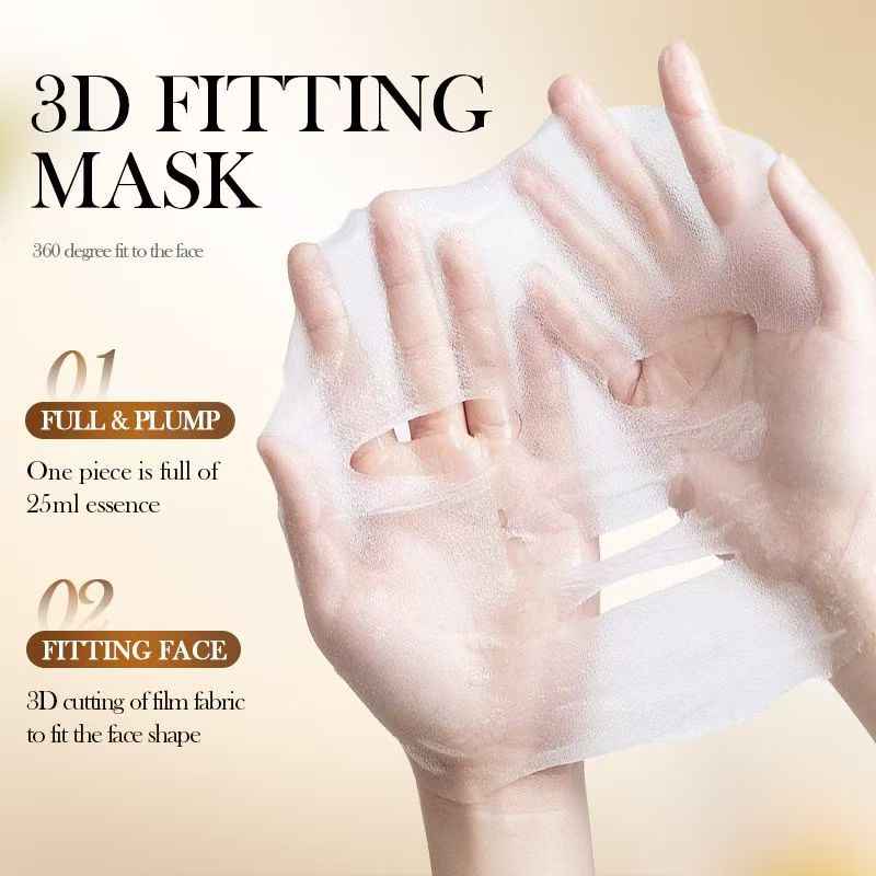 Original Rice Water 3D Curved Face Mask: Whitens, Hydrates, Cleanses, Softens - For Skin Care & Moisturization