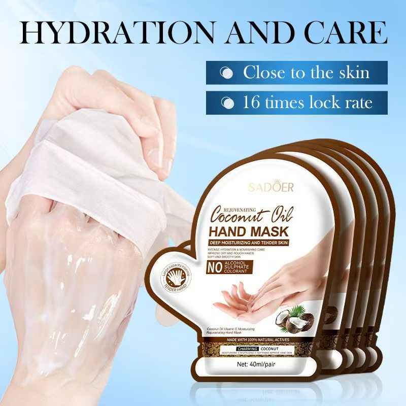 Coconut Oil & Vitamin E Hand Mask 40ml: Nourishes Skin - For Autumn & Winter